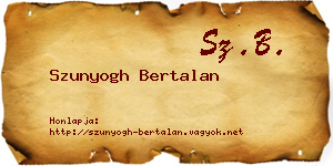 Szunyogh Bertalan névjegykártya
