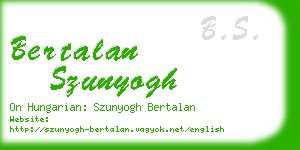 bertalan szunyogh business card